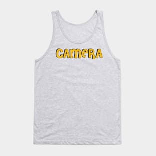 Film Crew On Set - Camera - Gold Text - Front Tank Top